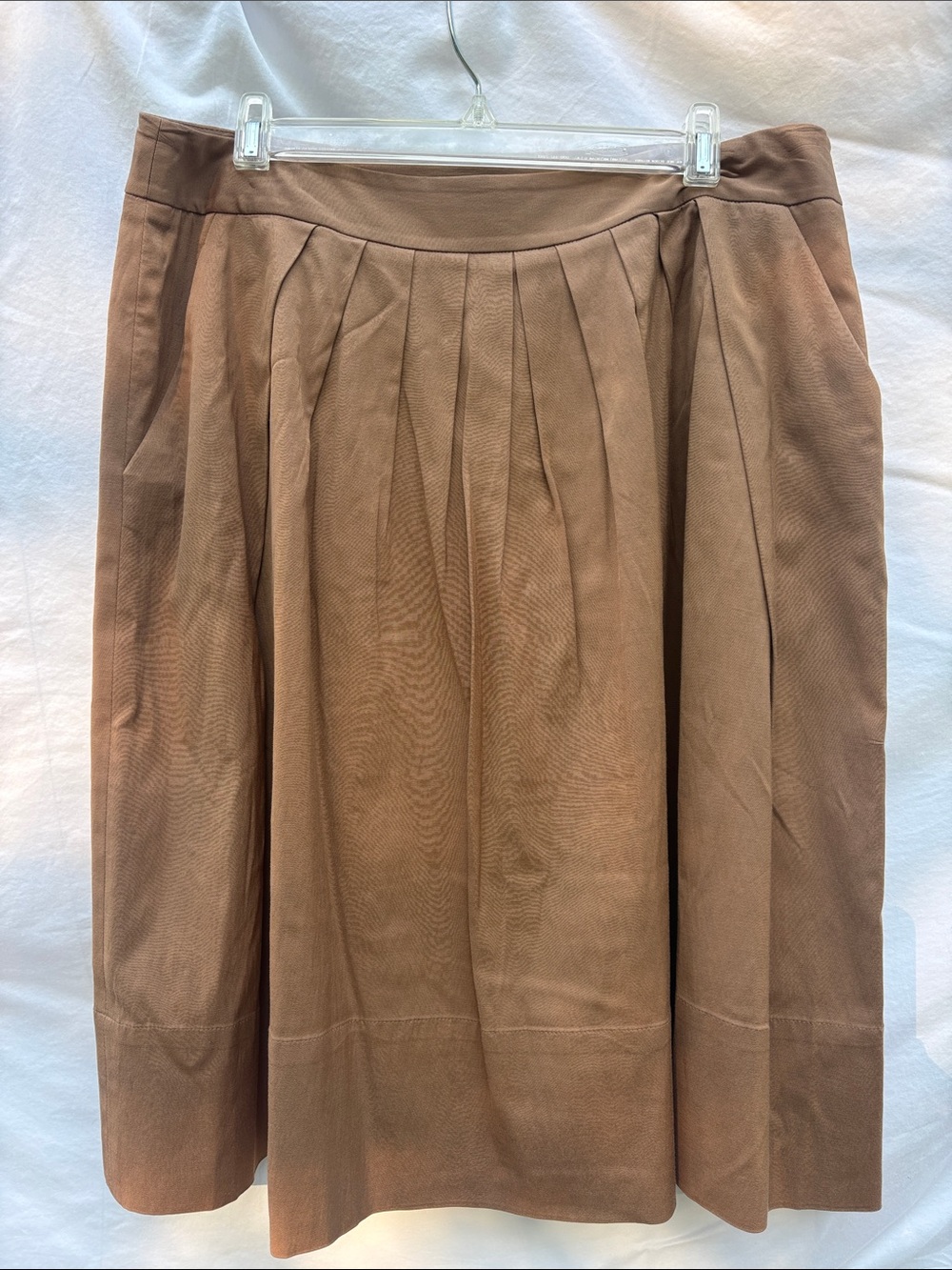 Talbots Light Brown Pleated Midi Skirt